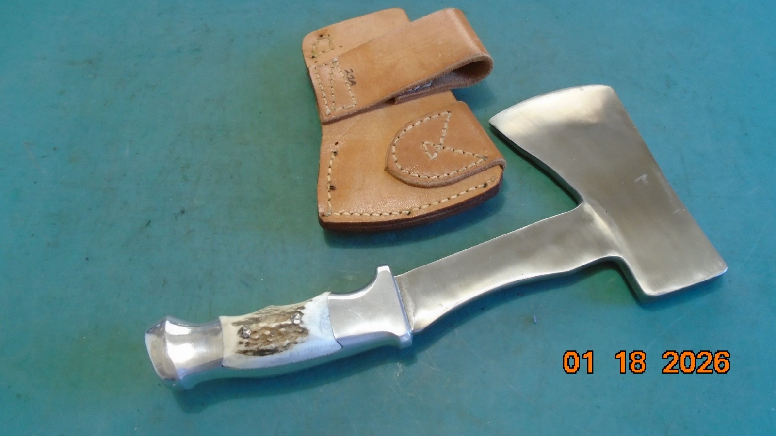 RH RUANA Bonner MT. M Stamp Hatchet / Leather Sheath 1962-1983 Unused Pristine