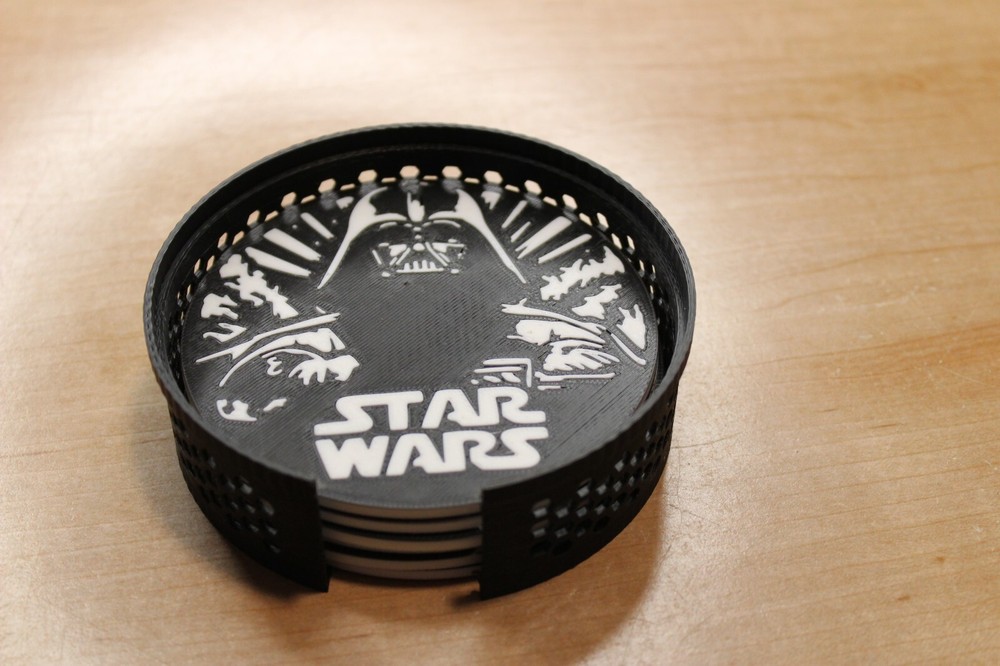 Star Wars 6 Pc. Coaster Set with holder Darth Vader