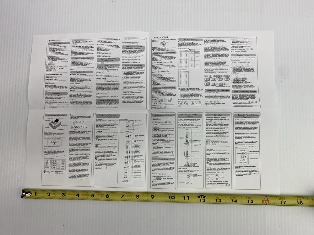 Sharp XE-A102 Cash Register Instruction Manual & Quick Start Guide Only