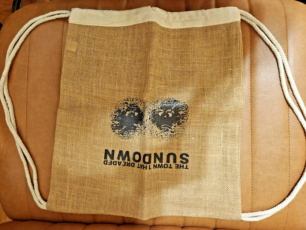 THE TOWN THAT DREADED SUNDOWN Drawstring Jute Bag NEW
