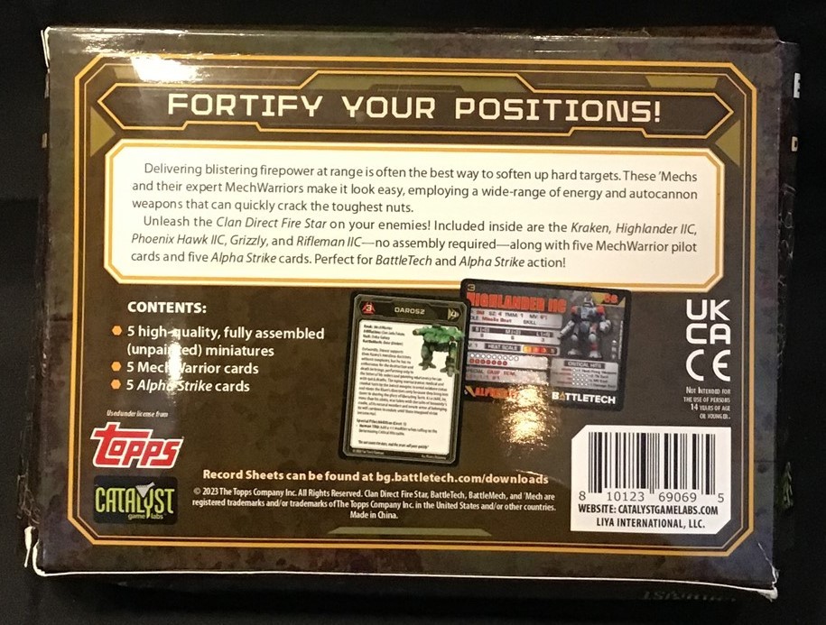 Battletech ~ Clan Direct Fire Star ~ New ~ OEJ
