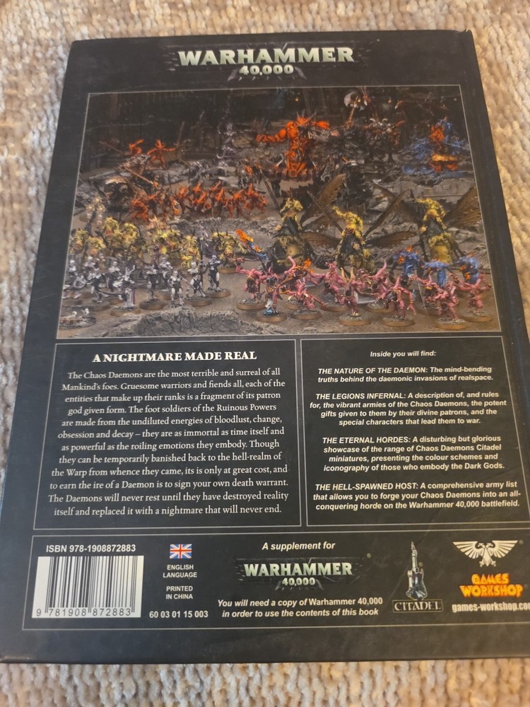 Games Workshop Warhammer 40k Chaos Daemons Rulebook Codex Hardback