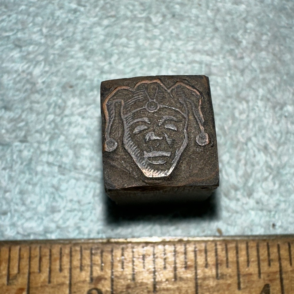 Printing Block “ Jester Clown “ Lead Block