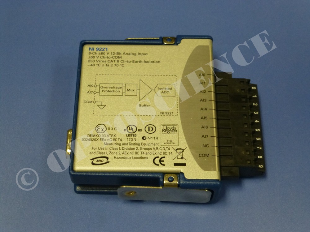 National Instruments NI 9221 cDAQ Analog Input Module, ±60 V