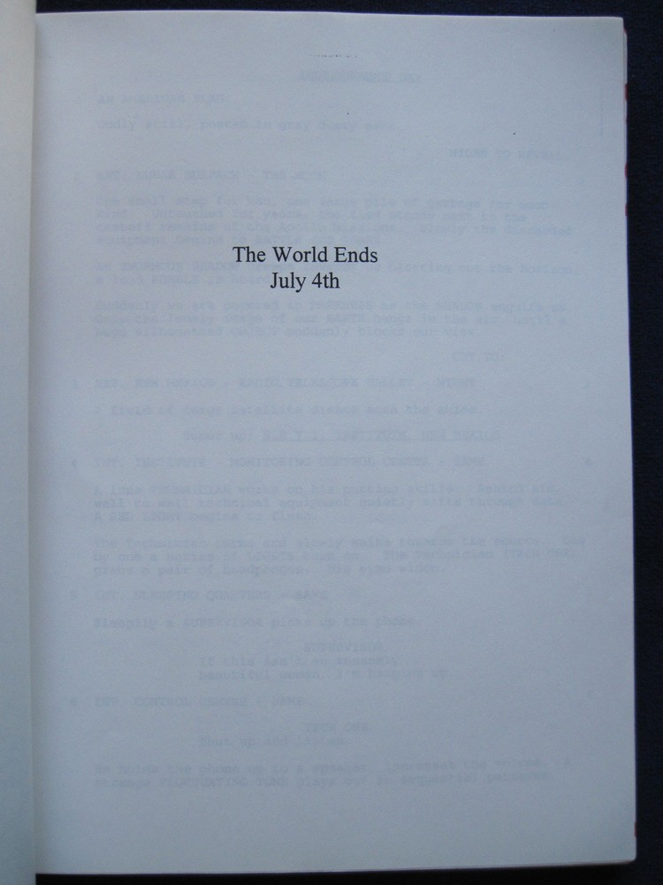 ORIGINAL SCRIPT for INDEPENDENCE DAY by DEAN DEVLIN & ROLAND EMMERICH