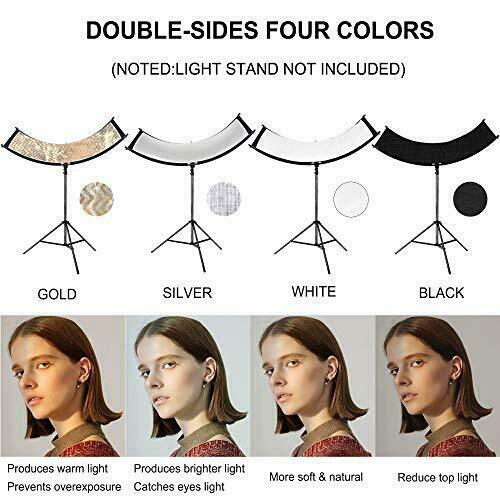FUDESY Clamshell Light Reflector/Diffuser, Curved Photography Lighting 67"x24"
