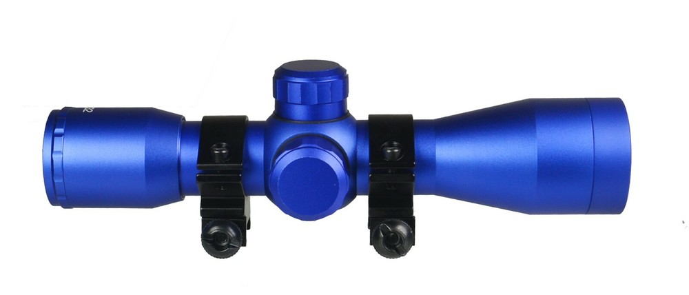 4x32 Compact Weaver Picatinny Mount Scope Mil With Ring, Anodized Blue