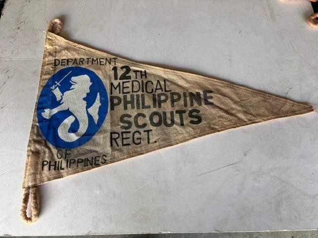 WWII USA  PHILIPPINE DEPARTMENT SCOUTS 12 TH MEDICAL REGT PENNET   FLAG