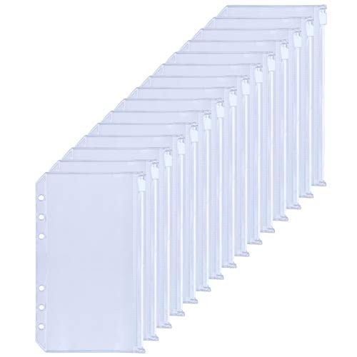15PCS Binder Pockets 6-Hole Budget Envelopes Planner Inserts for 6-Ring A6