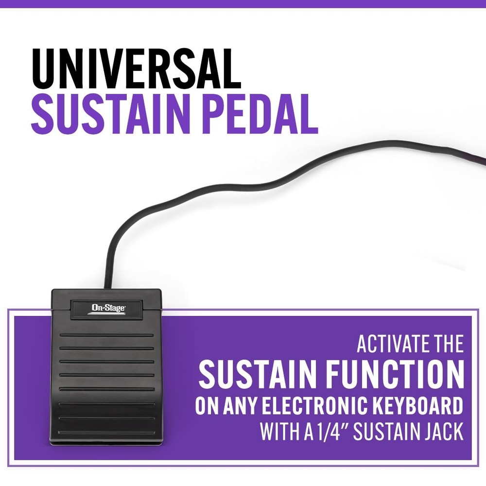 Keyboard Stand Bench and Sustain Pedal Bundle - On-Stage