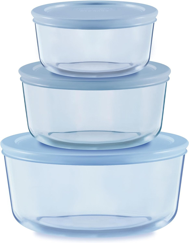 Colors Tinted (6-PC Medium) Small/Medium round Food Storage Container Set, Snug