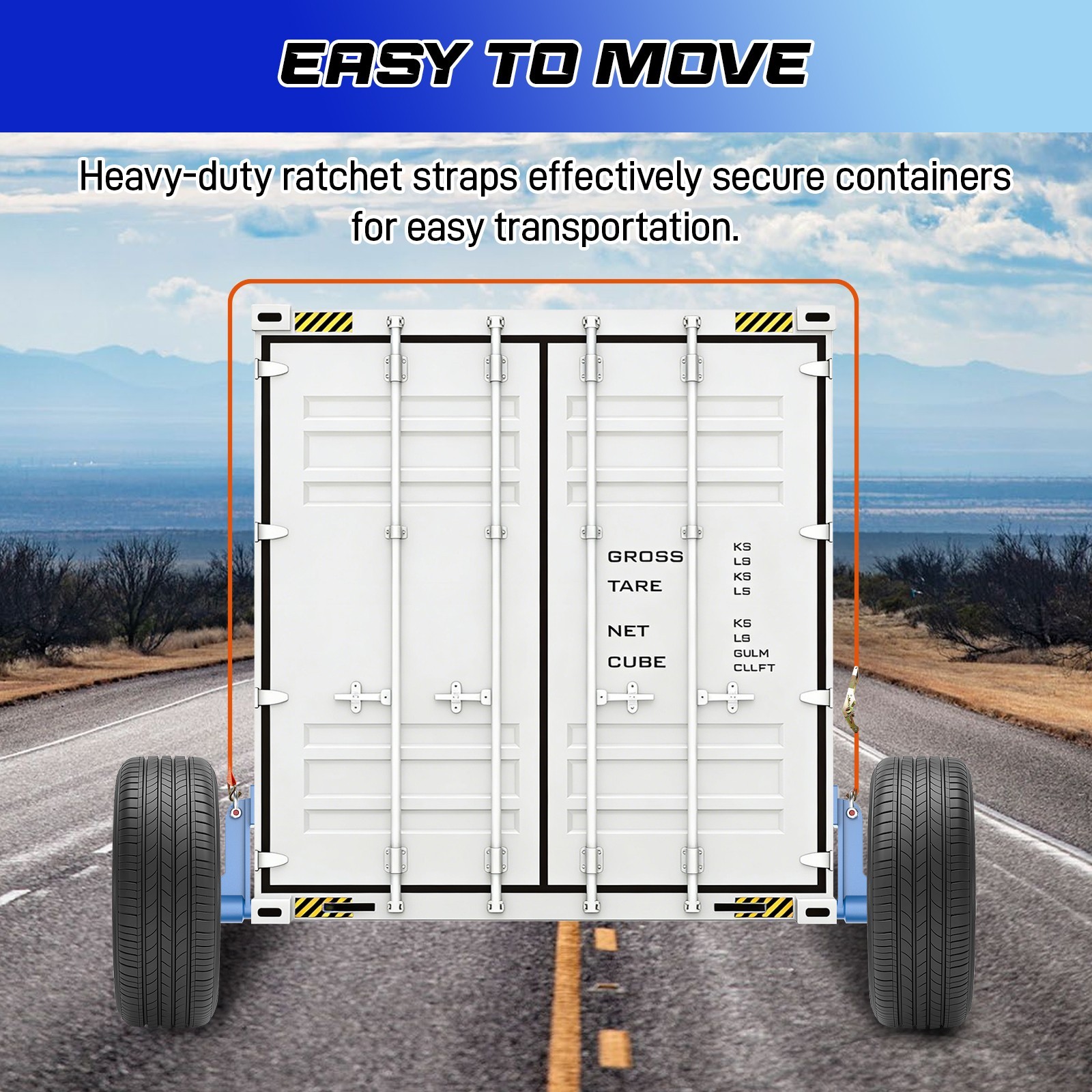 2 pcs  6 x 6.5 Lug 8800LB Shipping Container Wheels, Bolt-on Spindle Kit NEW
