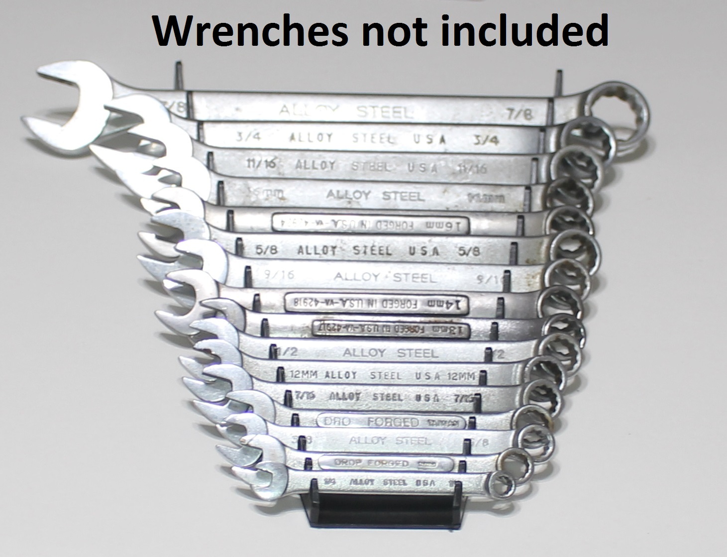 Wrench Organizer Storage Rack Tray Sorter Tool Box 16 Wrench Holder 2 Pack