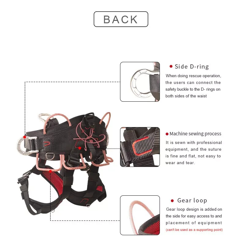 Arborist Climbing Harness, Half Body Fall Arrest Safety Saddle for Tree Work