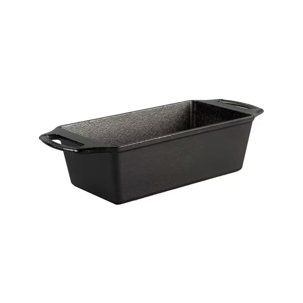 Lodge Cast Iron Bread Loaf Pan Rectangle Bakeware Baking Broiler Durable Black