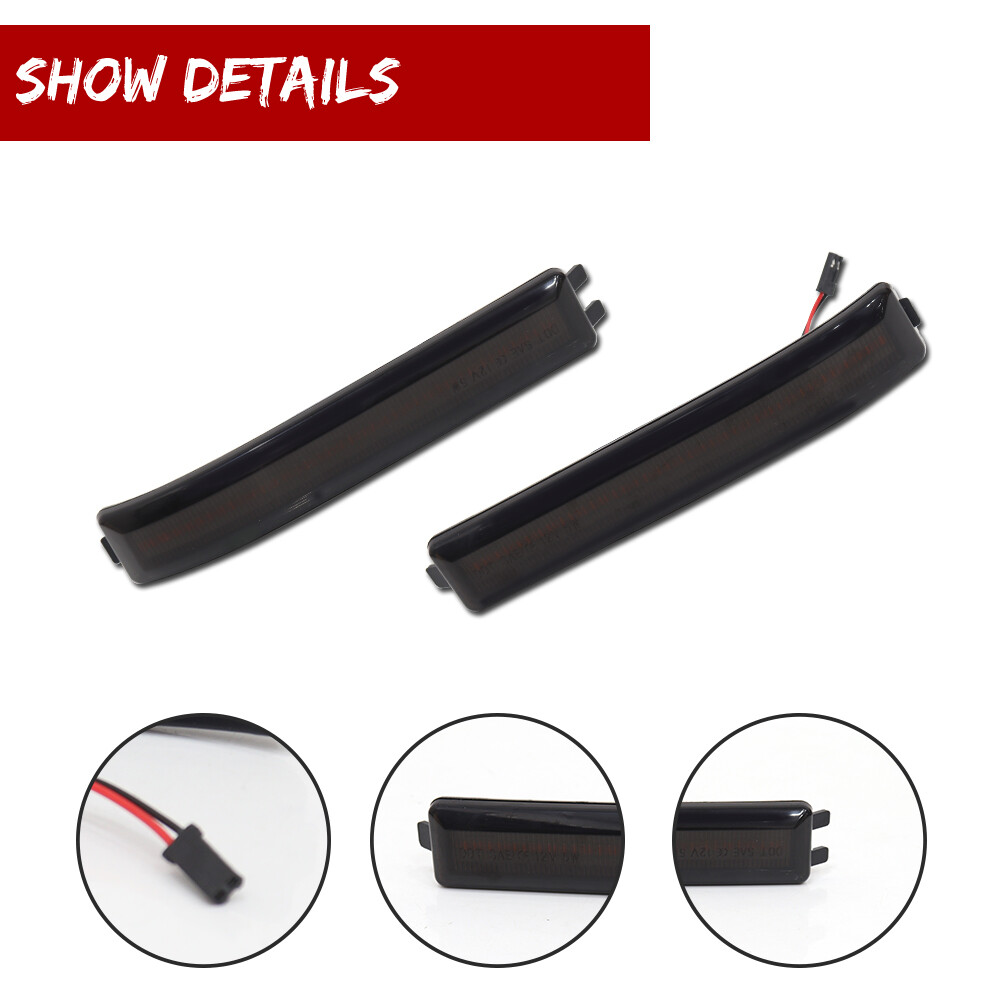 2X White LED Side Mirror Lamp Turn Signal Lights For 2009-2014 Ford F-150 Smoked