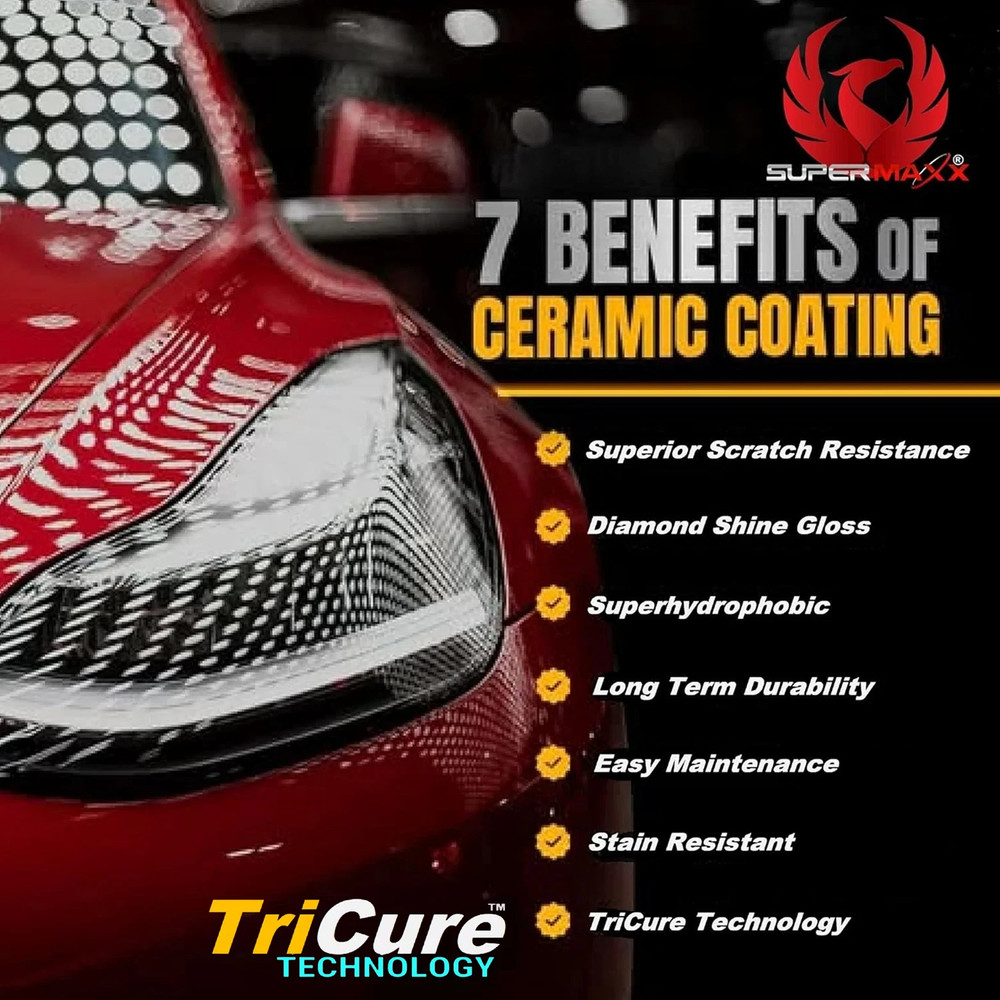 CERAMIC CAR COATING 'ADVANCED " TRICURE' GLOSS 'PAINT PROTECTION" - 100ml 'KIT'