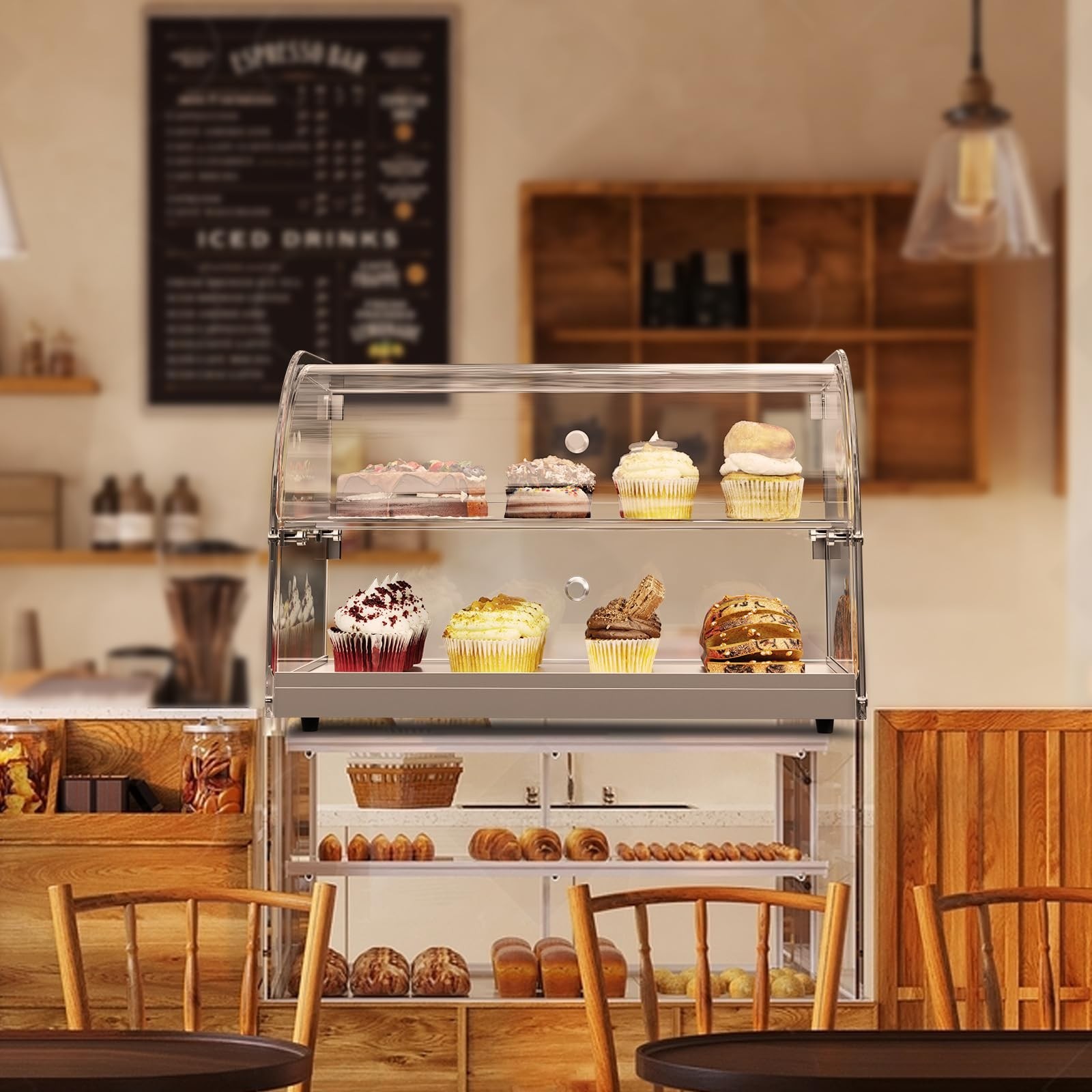 1.59 Cu.ft Malphi Large Pastry Display Case Countertop | Commercial Bakery Di...