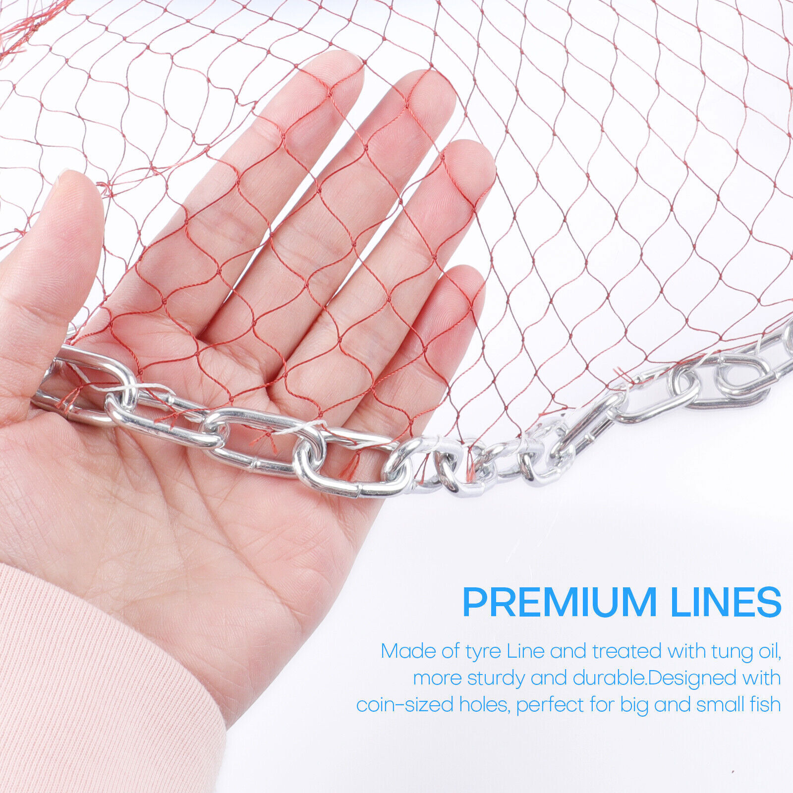 6/8/10/12/16/20FT Fishing Cast Net Bait Easy Throw Hand Cast Nylon Mesh