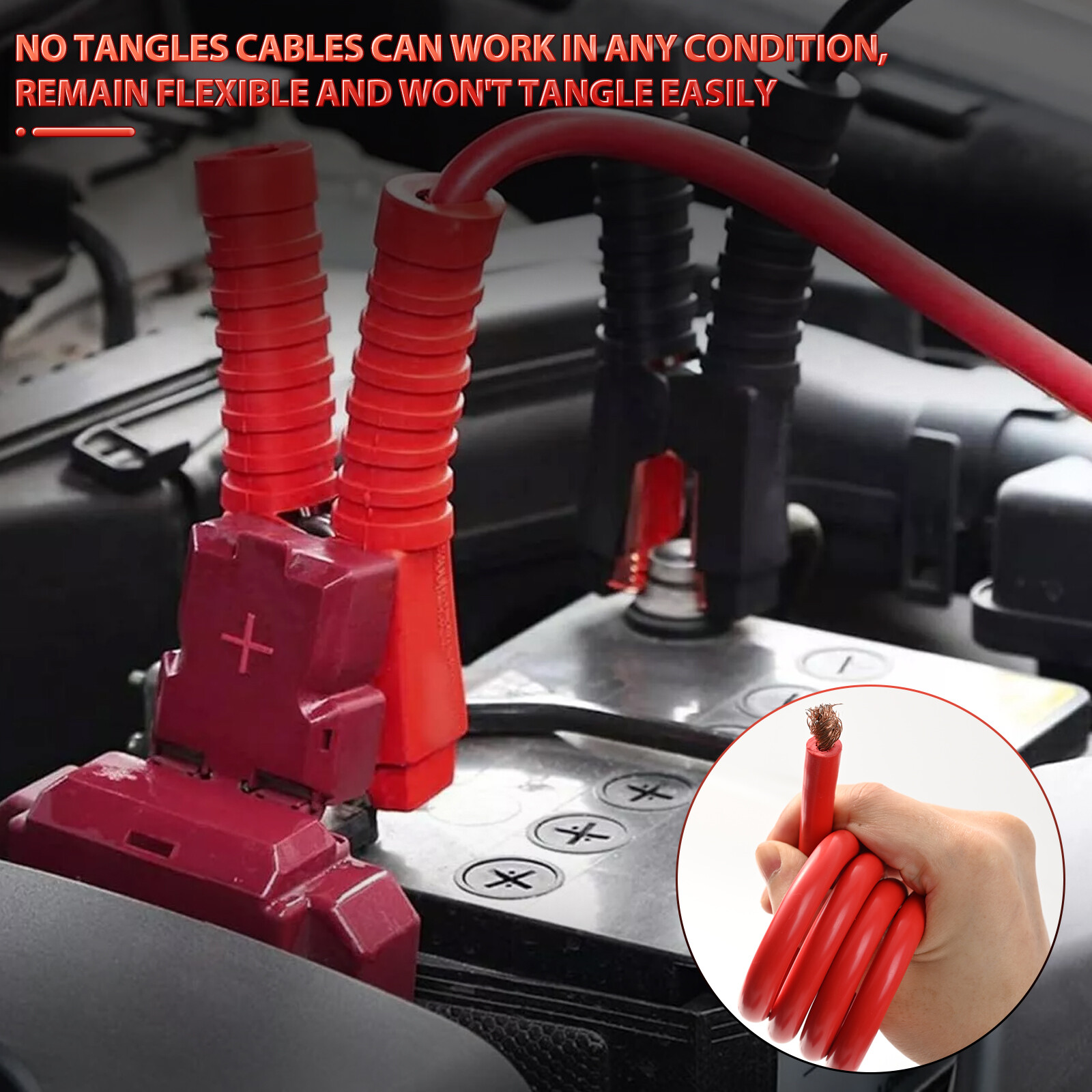 4 Gauge 1000AMP Heavy Duty Power Jumper Booster Cables Commercial Grade Battery