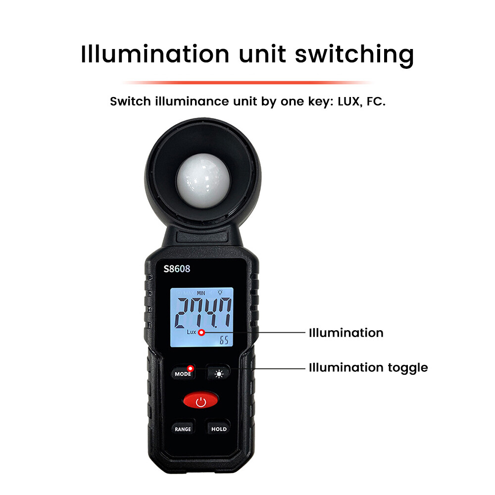 Light Meter Digital Illuminance Meter Luxmeter Luminometer Photometer 200000Lux