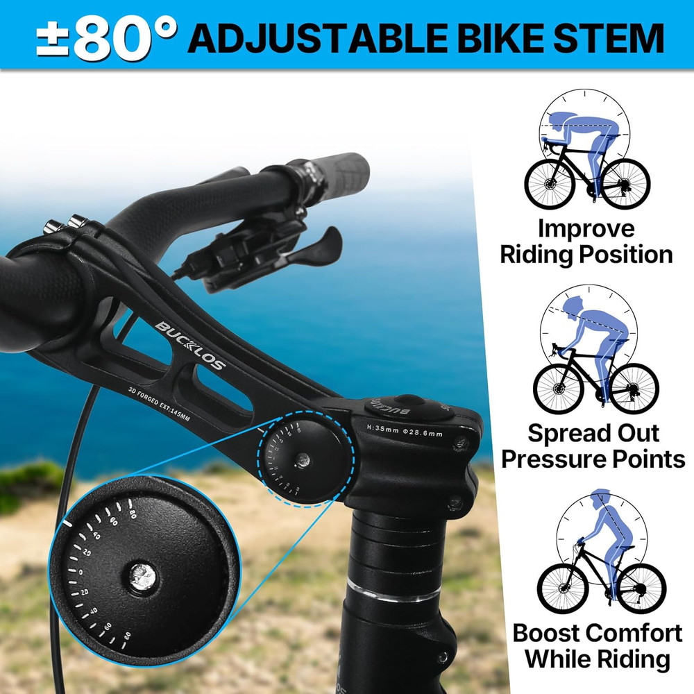 Adjustable Bike Stem Riser for MTB, E-Bike & Road Bicycles