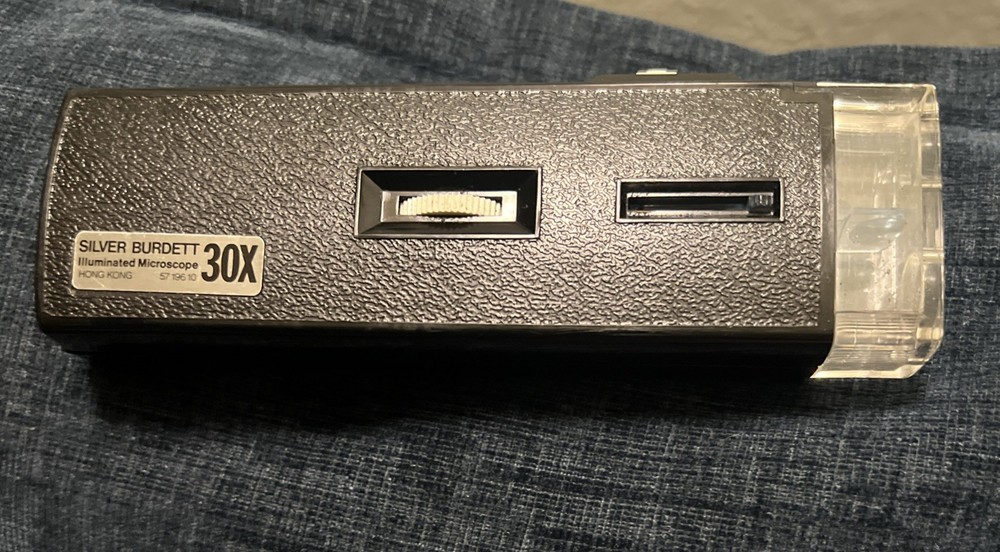 SILVER BURDETT Illuminated 30X Pocket Microscope with Case