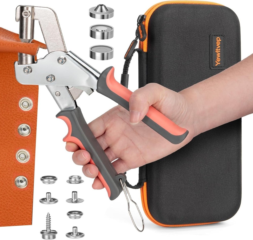Heavy Duty Snap Fastener Tool with Case, Button Snap Replacement Kit Snap Tool