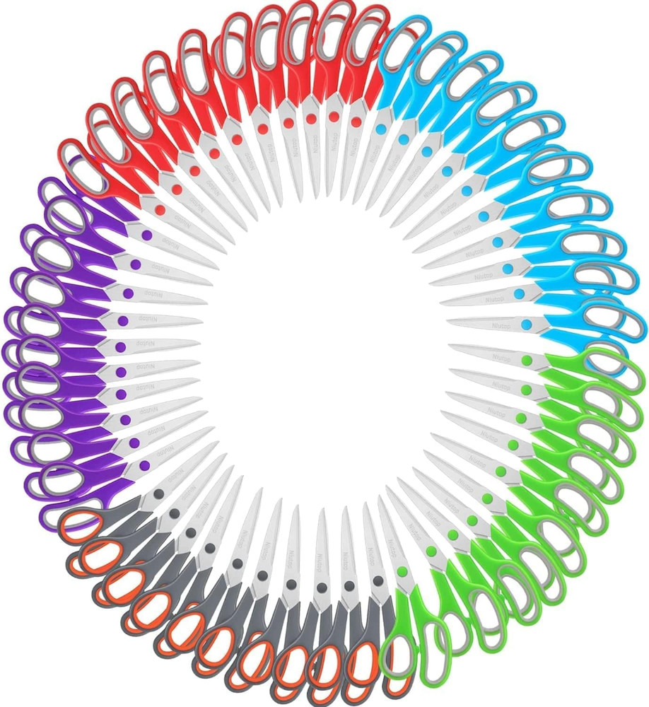 Scissors Bulk Set of 100-Pack, 8" Multipurpose Sharp Sewing Craft Fabric Scisso