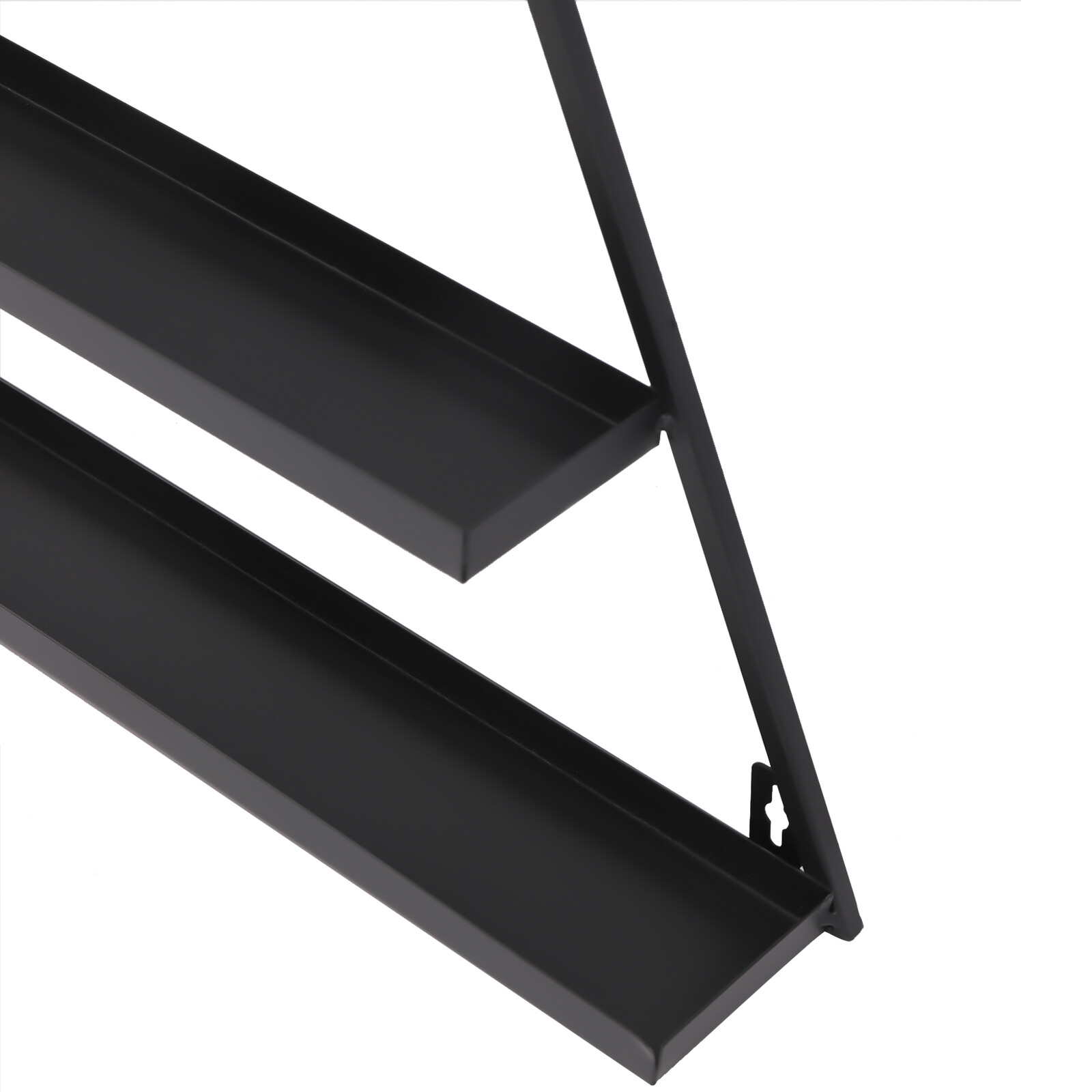 Black 5 Tiers Wall-Mount Metal Nail Polish Display Racks Floating Perfume Racks