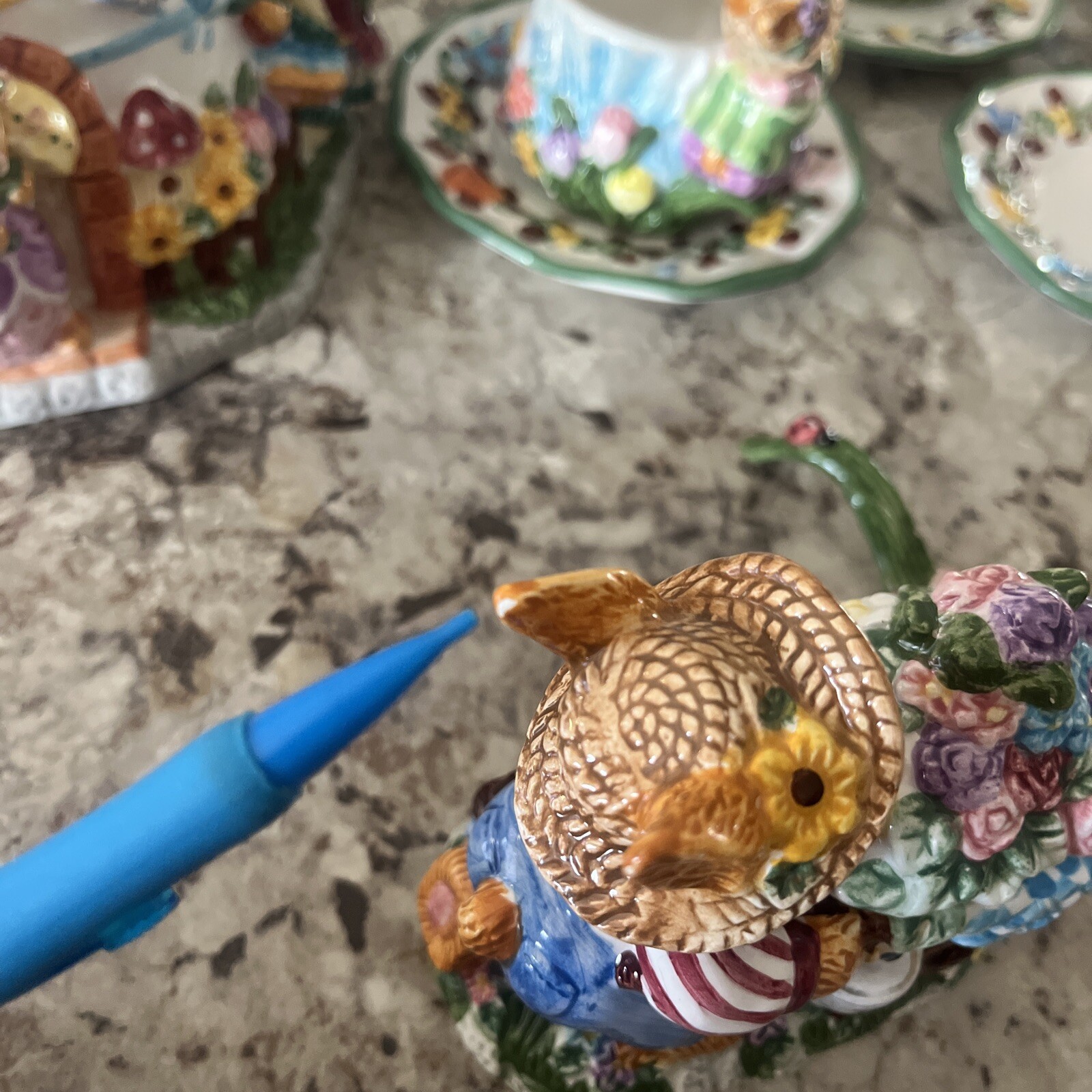 1999 Mercuries Garden Party Springtime Easter Bunny Tea Party 15 Piece Set VTG