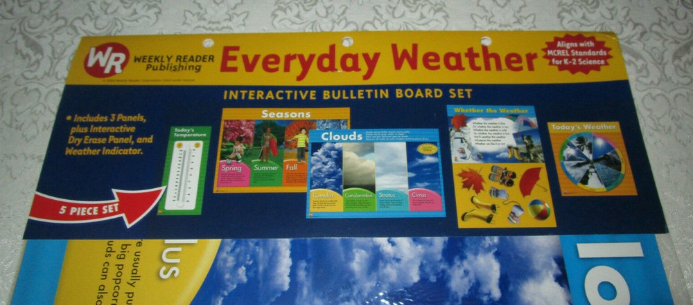 Everyday Weather 5 PC Interactive Set Clouds, Seasons, Temperature Dry Erase