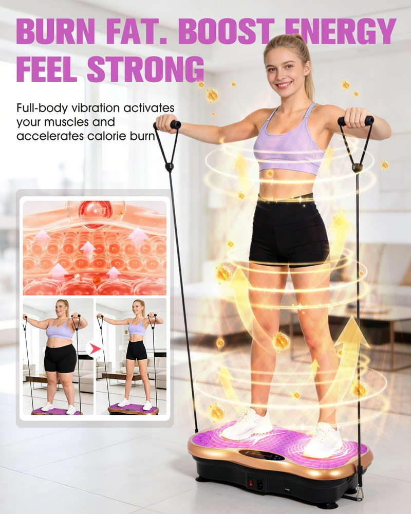 Vibration Plate Exercise Machine, Vibration Platform for Lymphatic Drainage Full