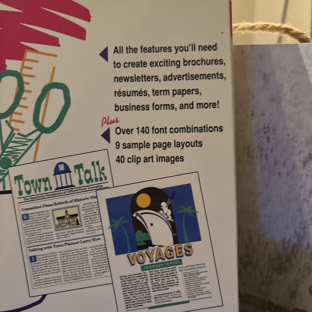 TIMEWORKS PUBLISH IT Lite 2 PC SOFTWARE Big Box Complete 1991 desktop vintage