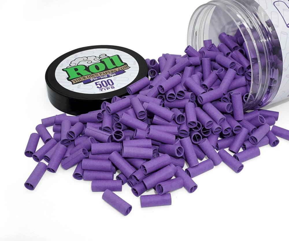 Purple Pre-Rolled Filter Tips, Ø7Mm - 500 Tips per Bottle