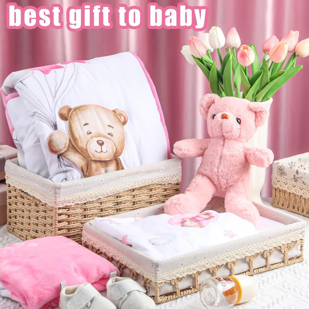 5 Pcs Crib Bedding Set for Toddlers Include Cloud Balloon Bear Theme Crib She...