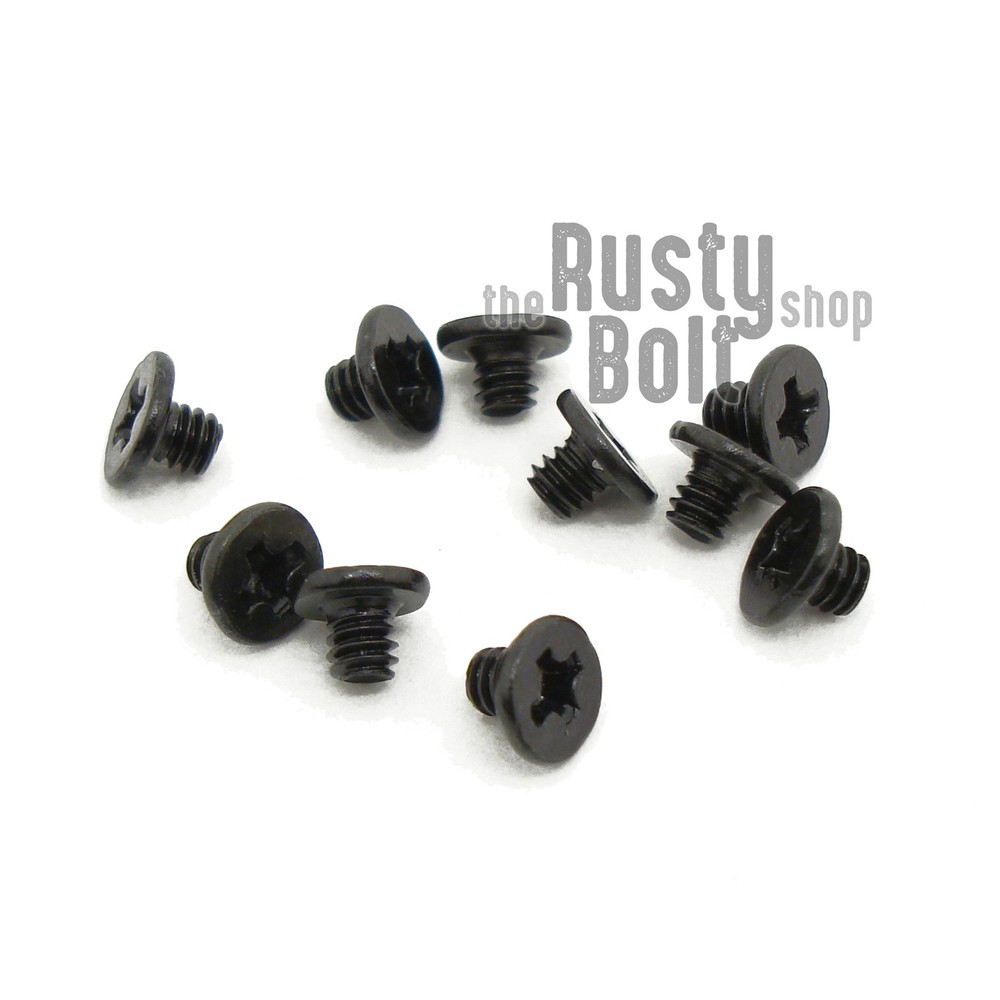 M2 x 2mm, Phillips Wafer Flat Head Screws, Black, Computer, Laptop, Machine