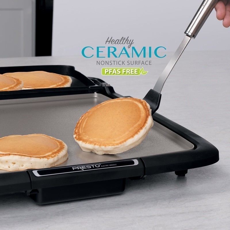 Ceramic Electric Griddle Cooking Surface Nonstick Multi-Function Tray Easy Clean