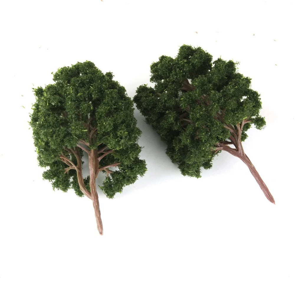 10pcs HO OO Scale Model Trees Layout Train Diorama Scenery Dark Green