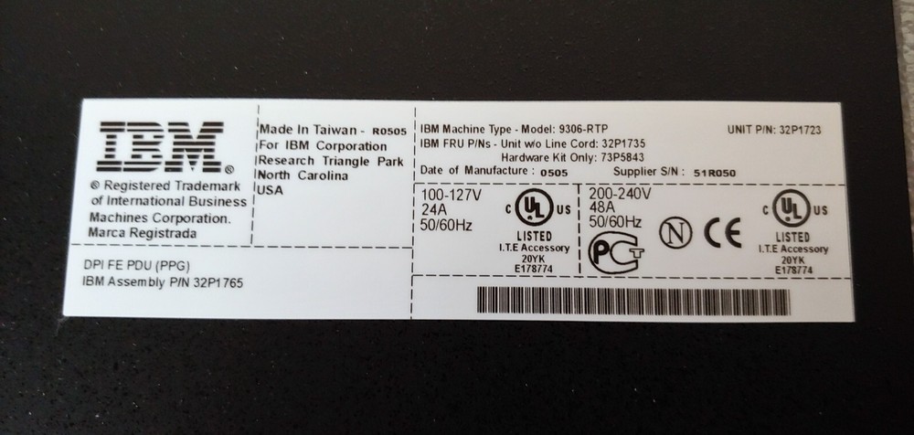IBM 32P1766 Distributed Power Interconnect Front-End Power Distribution Unit