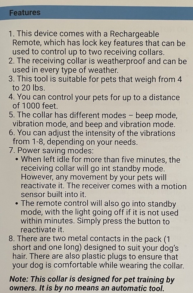 Training Collar for Small Dog