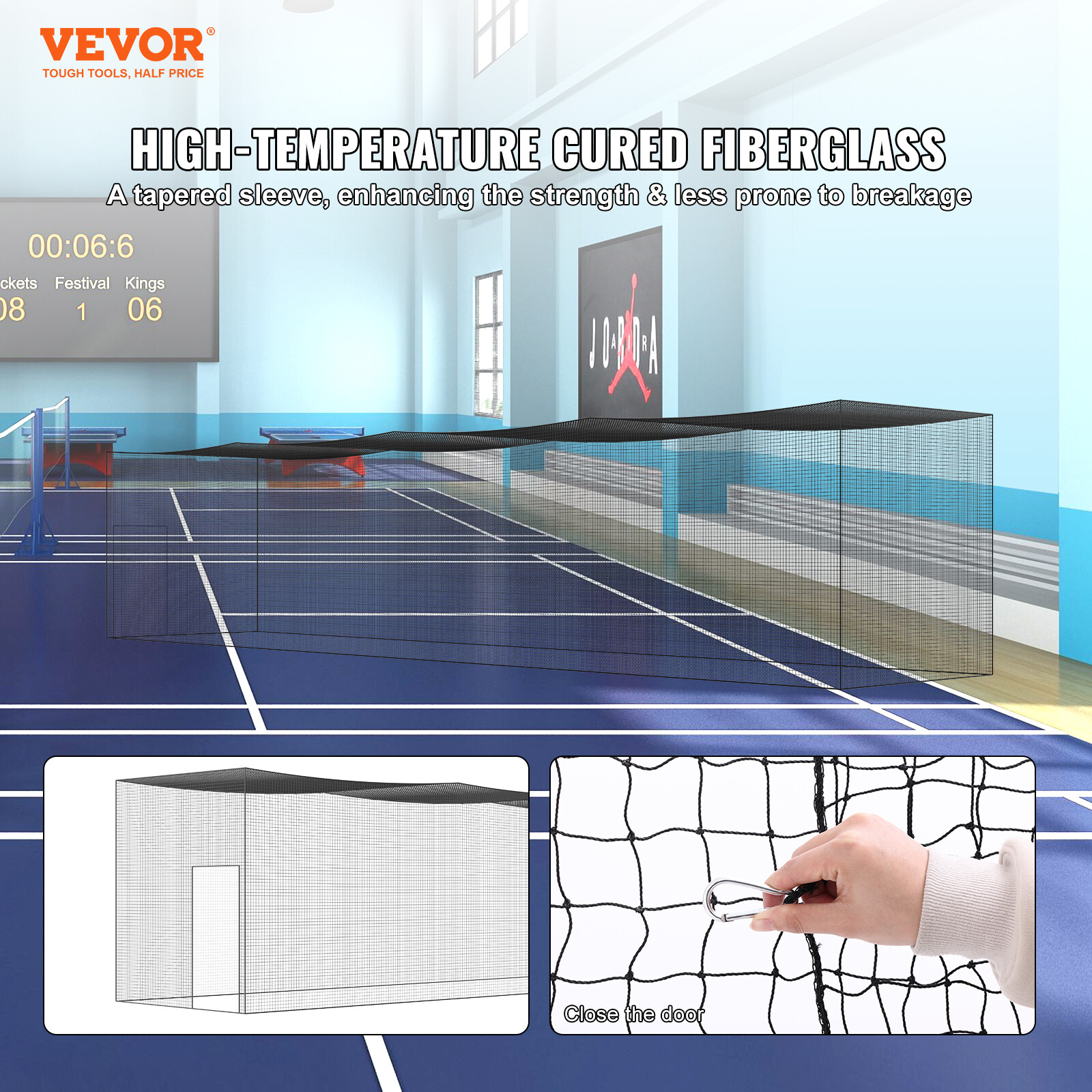 VEVOR 55FT Softball Baseball Cage Netting Heavy Duty PE Pitching Batting Net