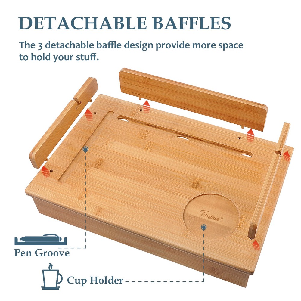 Bamboo Tray Bedside Shelf Table for College Bunks Bed