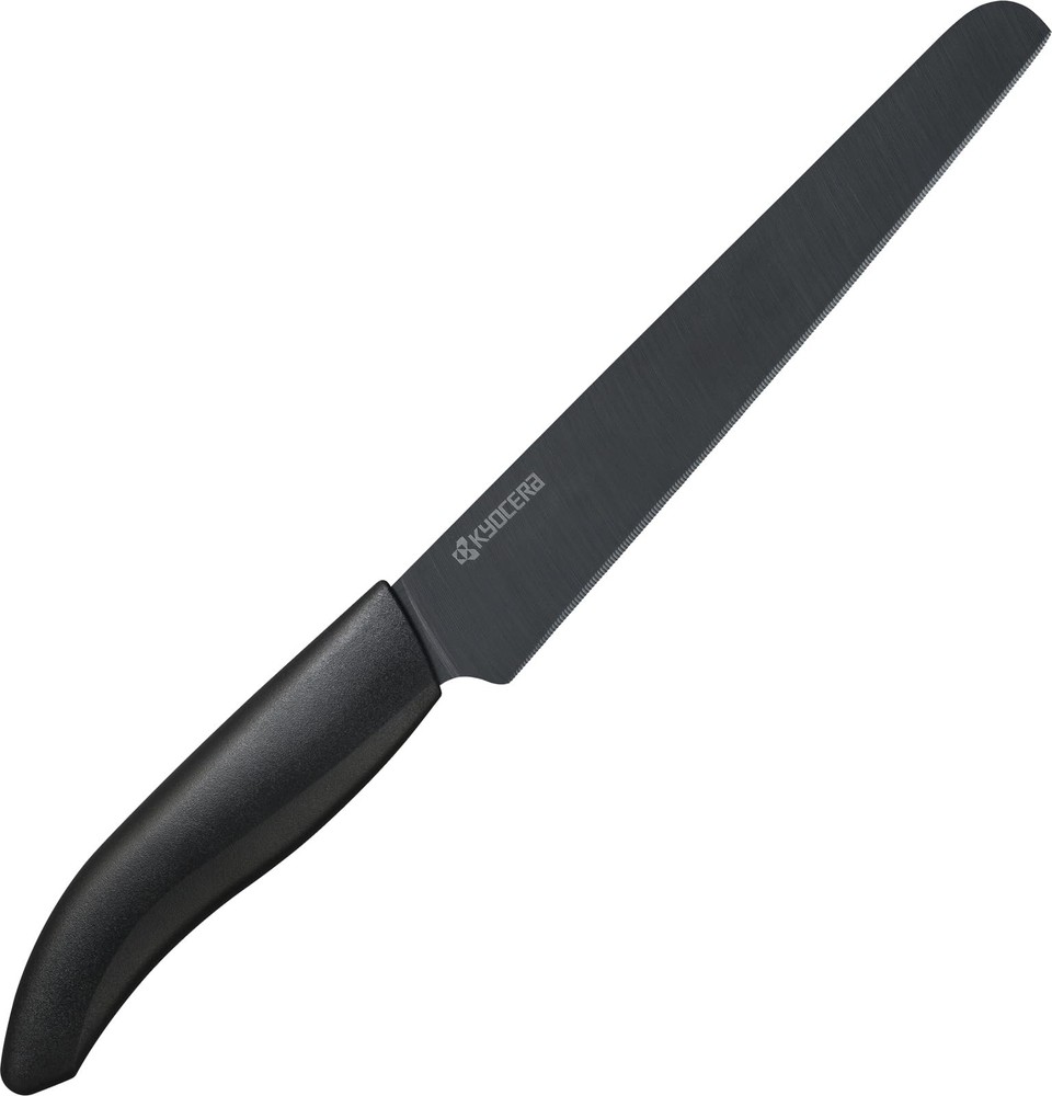 Kyocera Ceramic Kitchen Knife Black Wave Blade 7.1 inch Lightweight Sharp