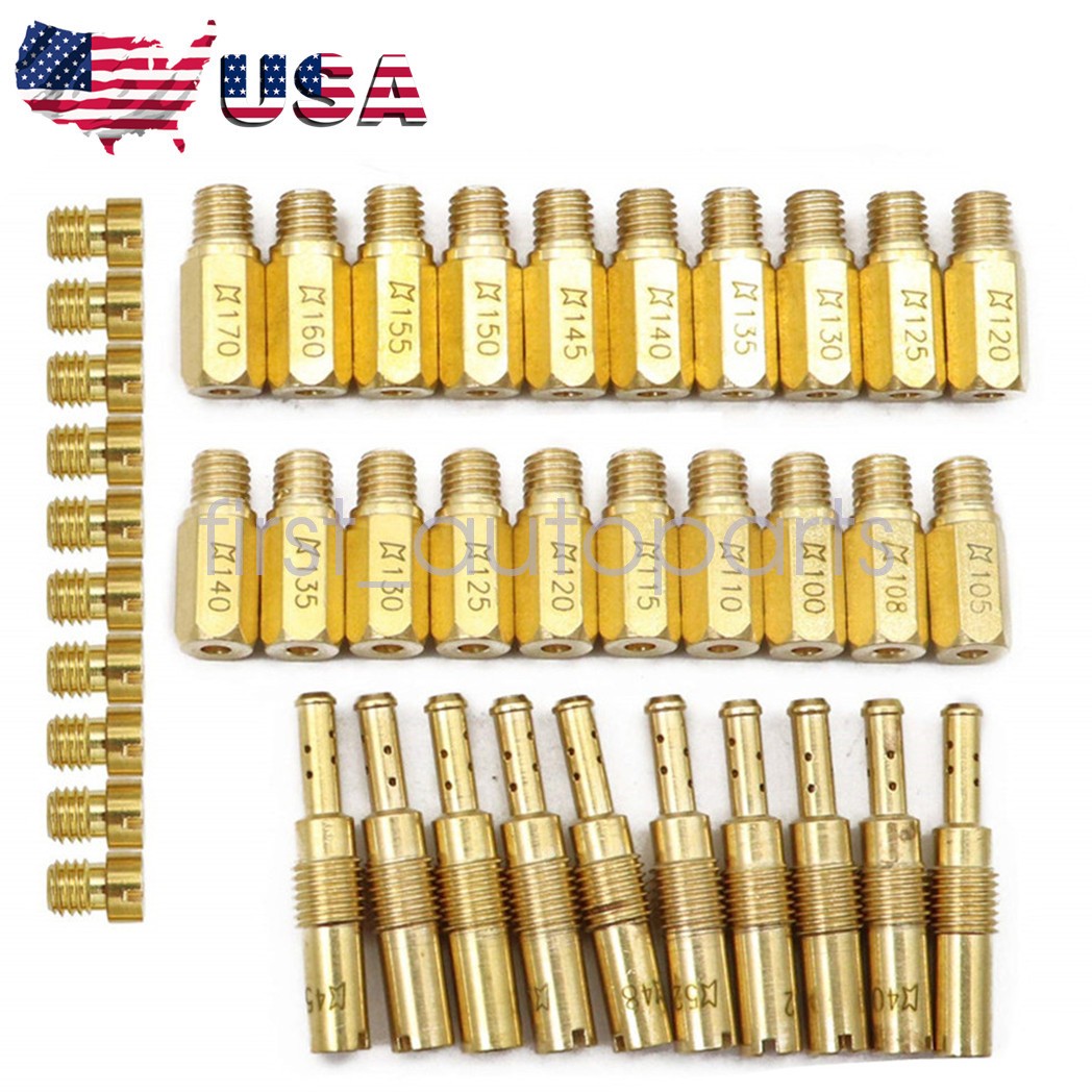 For PWK Keihin Carbs 30Pc Carburetor Main Jets+10Pc Slow Jets/Pilot Jet Kit