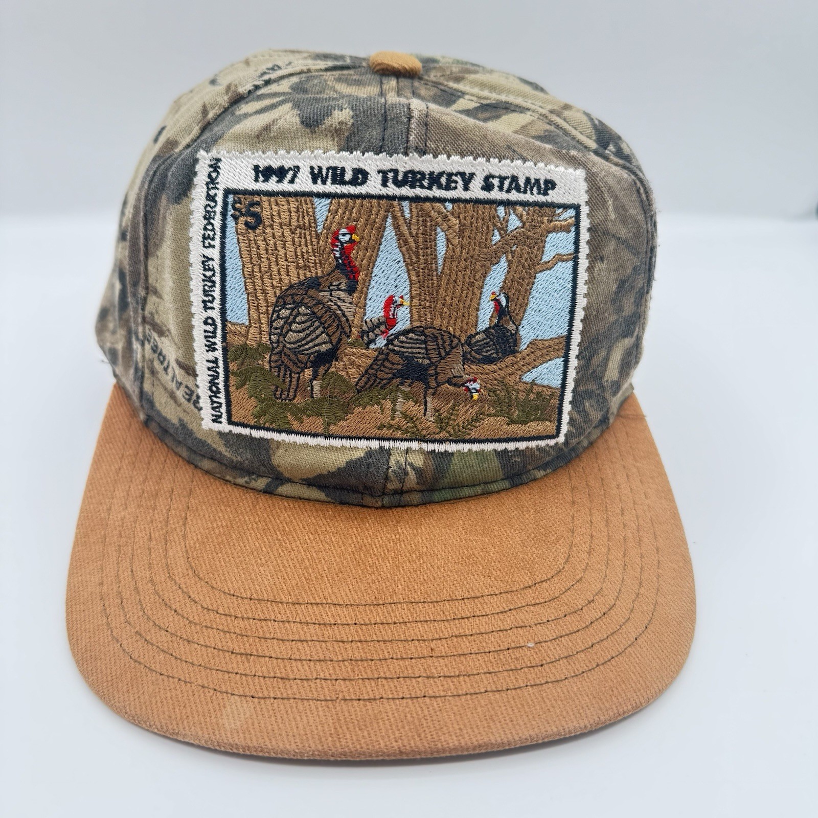 1997 Wild Turkey Stamp Hat National Wild Turkey Federation Vintage Made In USA