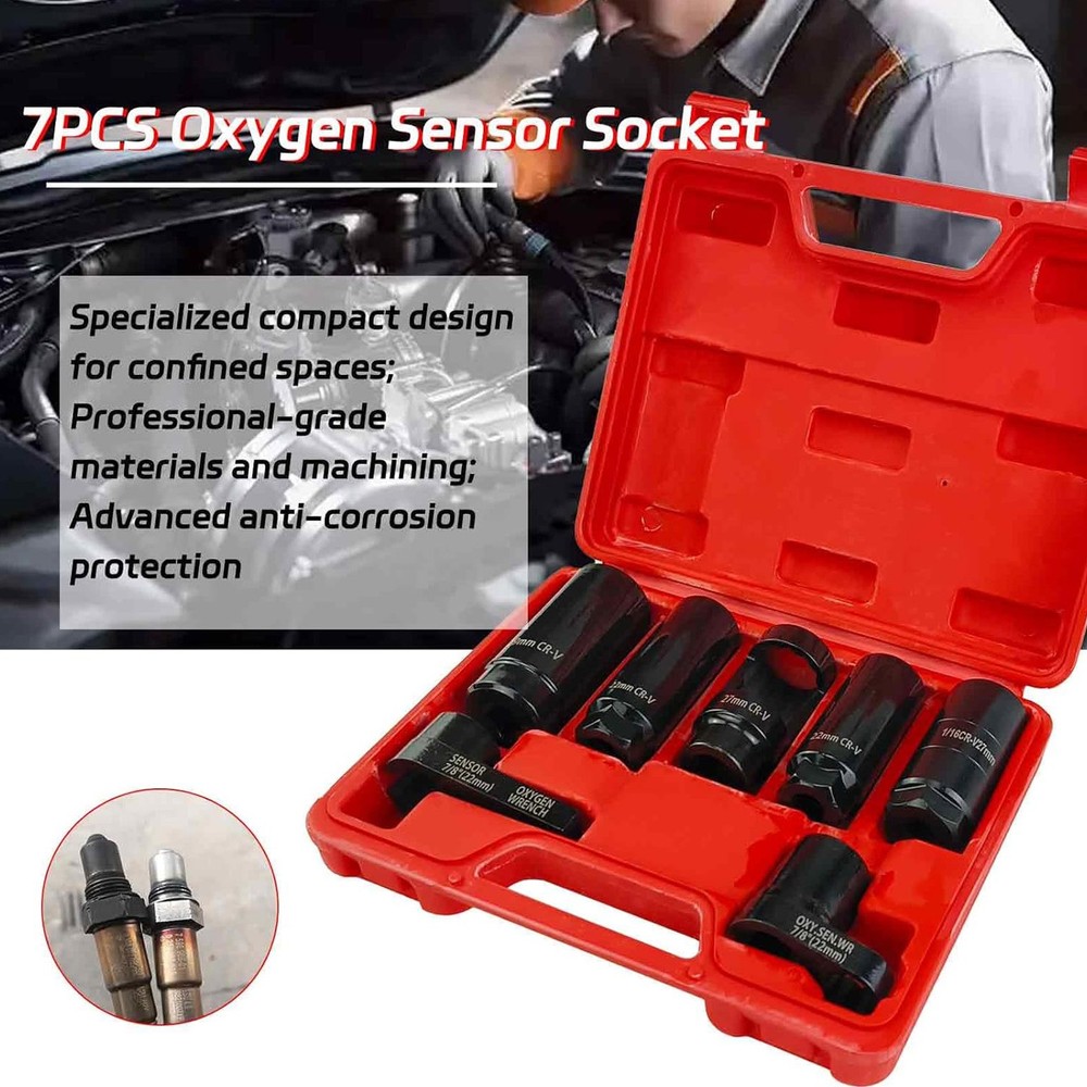 Oxygen Sensor & Oil Pressure Sending Unit Master Sensor Socket Tool Set 7Pcs
