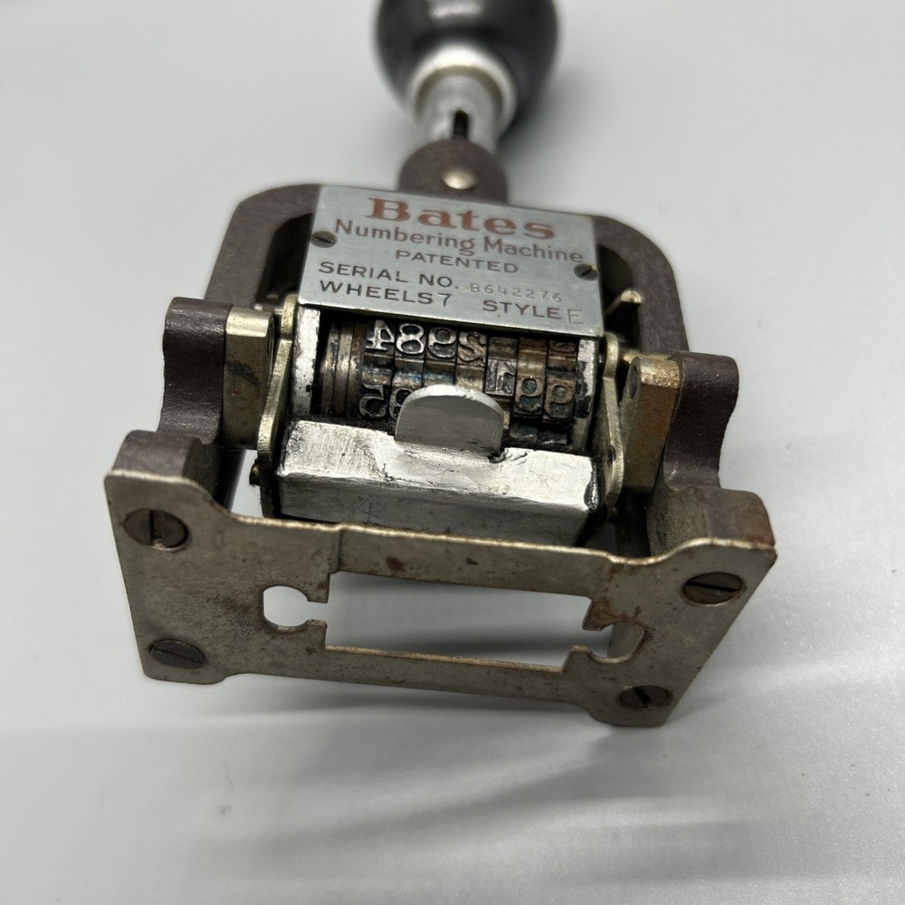 Bates Multiple Movement Six Wheel Numbering Machine Type-E Re-Inkable
