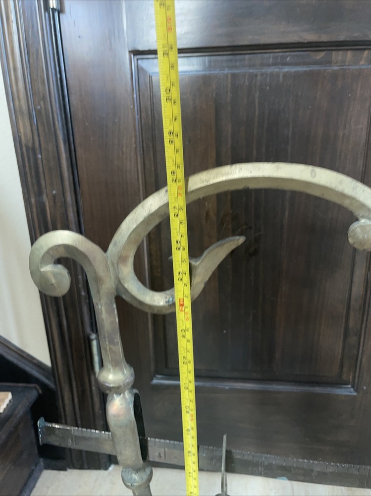 Rare Antique Cast Brass Scale With Stone Base