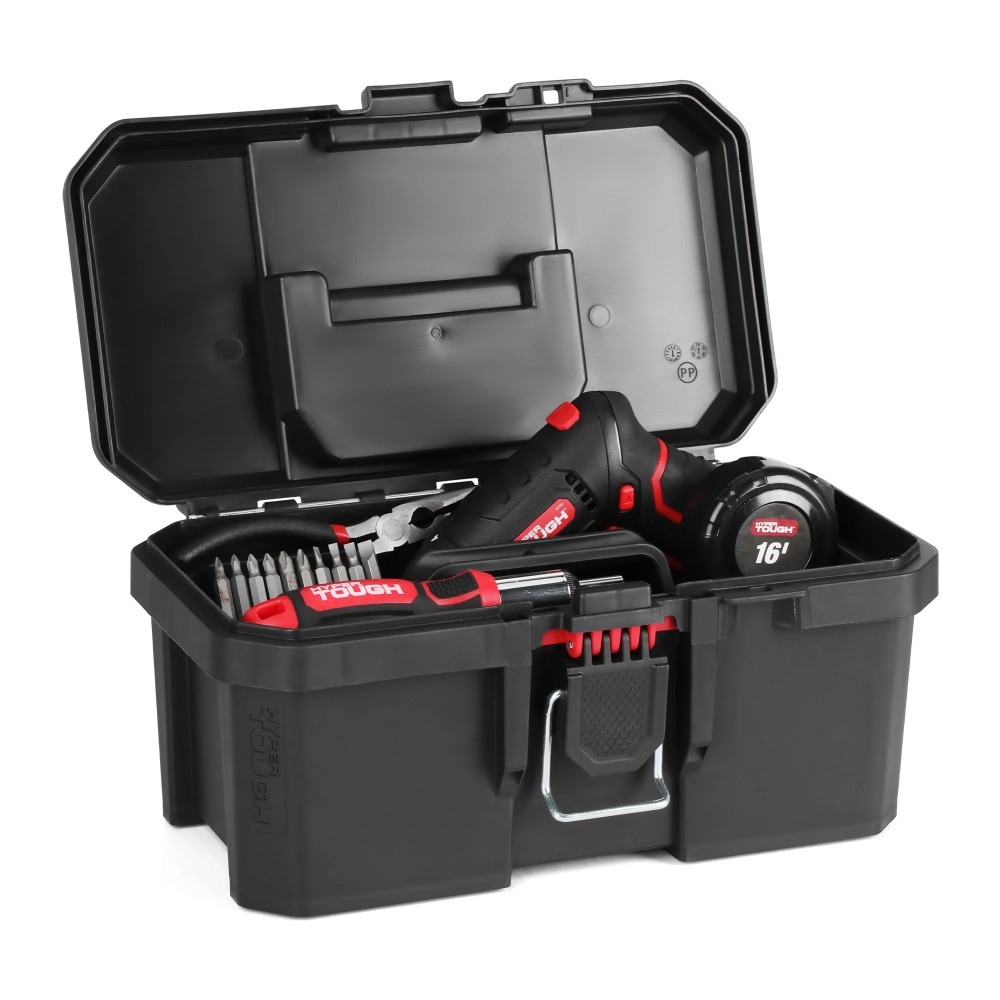 13 Inch Heavy-Duty Resin Toolbox with Foldable Handle and Padlock Compatibility